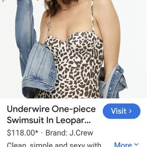 J. Crew Cheetah Print Underwire Bathing Suit Size 10